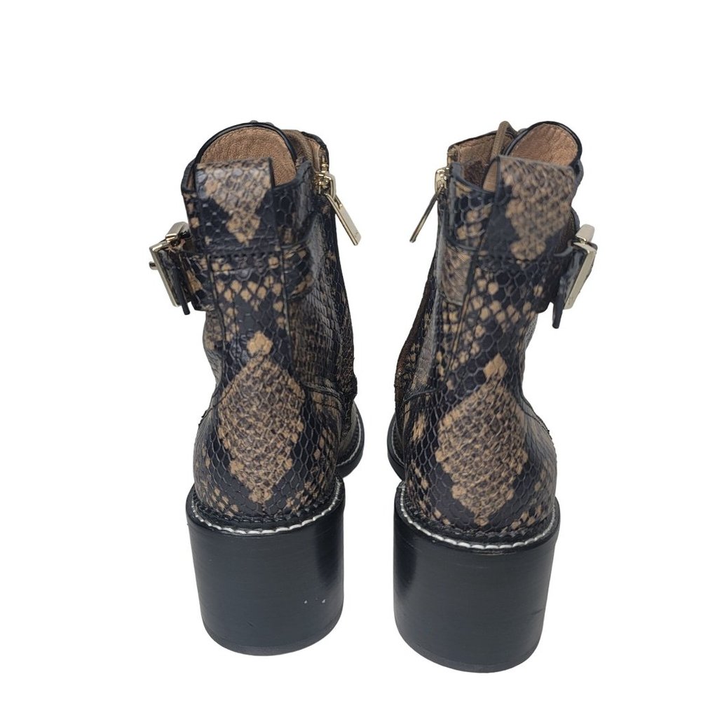 Joie Raster Block-Heel Python-Embossed Leather Co… - image 7